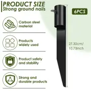 6Pcs Torch Stakes Heavy Duty Carbon Steel Solar Light Ground Spike Outdoor leafV