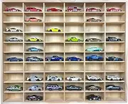 SpaceApe Wooden Display case for Hot Wheels, Matchbox, 1/64 Scale diecast car Models, Storage Cabinet for 60 Cars