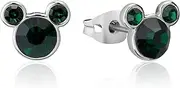 [Disney] Women's Mickey MAY birthstone earrings Stud Earrings, Silver, 1CM