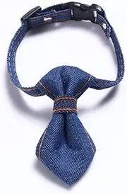 Pet Tie Denim Bowknot Cats Collar Adjustable Puppy Chihuahua Bow Tie Safe Kitten Necklace Pets Accessories Pet Christmas Bow Tie (Color : Bow tie, Size : S Neck 16-32cm)