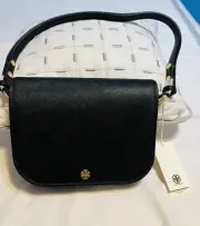 NEW Tory Burch Emerson Flap Crossbody /Shoulder Bag Black