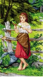 Printed Canvas Tapestry Gobelin Embroidery Orchidea "Girl" 2962R