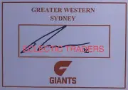 Tom Green SIGNED Greater Western Sydney Giants GWS Card. AFL Football Toby Hogan
