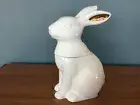 Threshold (Target) 2016 White w/Gold Ears Rabbit Bunny Porcelain Cookie Jar-NEW
