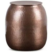 Simpli Home Griffen Industrial 19 " Metal Storage Accent Side Table in Antiqu...