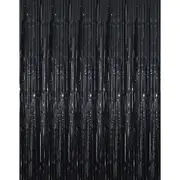 Black Foil Tinsel Curtain Backdrop 200x100cm