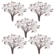 200-Pack Artificial Flower Stamen Kit, Mini Frosted Holly Berry Stems [White]