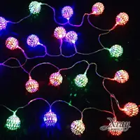 在飛比找樂天市場購物網優惠-20燈LED鐵圓球電池燈(四彩)，聖誕樹/LED/聖誕燈飾/