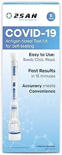 2San Covid-19 Pen Test, Results in 15 Mins, 5-Pack (5 Tests), Rapid Nasal Swab, Clinically Accurate, Easy At-Home Antigen Test, Discreet, Fast & Reliable