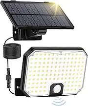 XIULIUU Solar Lights Outdoor, 1PACK 124 LED 1500LM Motion Sensor Outdoor Lights, IP65 Waterproof Solar Powered Security Flood Light for Outside Yard, Shed, Barn, Patio, Porch, Garden, Garage