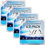 Pack of 4 Ice Packs for Cool Bag, Cool Box, Cooling Backpack, Extra Long Cooling Time 8 Hours to 36 Hours, Reusable, High Performance Cooling Elements, Cool Pack 250 x 250 mm