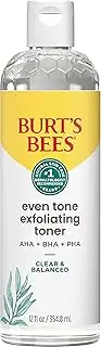 Burt’s Bees Clear and Balanced Even Tone Liquid Face Exfoliator, Gentle Exfoliator Reduces Look of Pores and Improves Uneven Pigmentation, 12 Oz