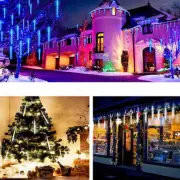 8PC 192Leds Meteor Rain Lights LED Fairy String Light Christmas Home Party Decor