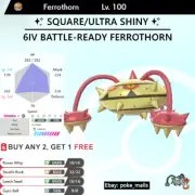 ✨ ULTRA SHINY FERROTHORN ✨ | 6IV BATTLE-READY | Pokemon Sword and Shield