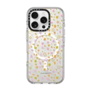 iPhone 16 Pro Clear Case MagSafe Compatible Pink & Orange Star Dots