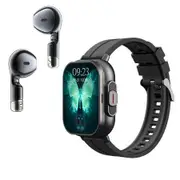 Black TPU Strap Smart Watch Bluetooth Headset 2in1 Full Screen Touch Bluetooth Call Sports Watch Monitor