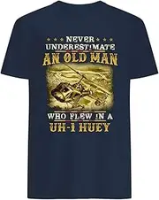 [VidiAmazing] Vietnam Veterans Never Underestimate an Old Man who flew in a uh-1 Huey T-Shirt