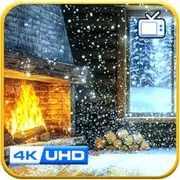Snowfall and Fireplace Ambience for Sleep, Relaxation, and Calm TV Screensaver