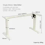 Standing Desk Height Adjustable Sit Stand Motorised Grey Dual Motors Frame 120cm Black Top