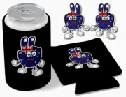 AUSSIE HAND FUNNY RUDE STUBBY COOLER + FREE CAR STICKERS 140 x 100mm UTE 4X4 JDM