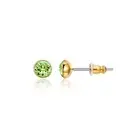 Signature Stud Earrings with 3 Sizes Carat Peridot Swarovski Crystal Gold Plated