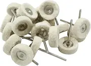 LDEXIN 20Pcs Wool Felt Grinding Wheels T-Shaped Polishing Buffer Wheels for Rotary Drill Tools, Mini Buffing Wheels for Watch Jewelry, 2.3mm (3/32") Mandrel