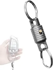 [Generic] Quick Release Key Chain | Heavy-Duty Double-End Swivel Keychain Key Ring Connector,Metal Car Key Holder Pull Apart Key Rings Detachable Keychain Clip for Women Men