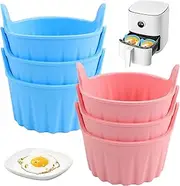 Air Fryer Egg Mold Silicone Egg Poacher, 6Pcs Air Fryer Egg Cups,Microwave Egg Poacher Mold Air Fryer Egg Mold,Air Fryer Egg Moulds Non Stick Egg Poacher,Microwave Egg Poacher Mold Air Fryer Egg Mold