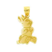 14K Gold Silhouette Rabbit Charm