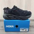 Hoka One Clifton L Suede Size 8.5 Mens Triple Black Casual Running Shoes