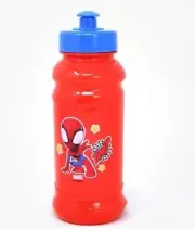 Spidey & Friends 16oz Water Bottle - Cool Kids Red Pull-Top Bottle with Marve...