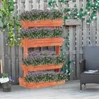 4 Tiers Solid Wood Vertical Garden Bed Elevated Planter Box 4 Container Boxes