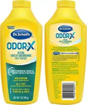 Dr. Scholl's Odor-x Sweat Absorbing Foot Powder, 7 Ounce (Pack of 1)