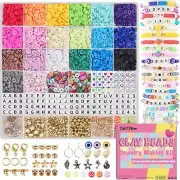 BestNow Clay Beads Bracelet Making Kit 5000 Pcs Friendship Bracelet Kits Flat