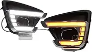 12V Daytime Running Lights Compatible For Mazda CX-5 CX5 2013 2014 2015 2016 LED Drl With Turn Signals For Cars Fog Lights Auto Headlights(With yellow signal)