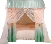 Bed Canopy Bedroom Mosquito Net for Single & Double Bed, Metal Pole Support Bed Canopy, Easy to Install (Size : 180x220x200cm)
