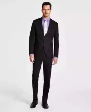 $495 Kenneth Cole Black Men's Ready Flex Slim Fit Suit 48R 40 x 32 ymy1024
