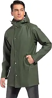 [UNIQUEBELLA] Raincoat for Men, Rain Jackets Waterproof With Hood Breathable Windbreaker Outdoor Men's Lightweight Coat