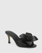 Oliva Black Leather Mule