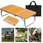 3-Fold Lightweight Foldable Table with Carry Bag Aluminum for Party Picnic Beach