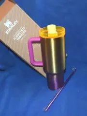 Stanley Starbucks 40oz Tumbler Cup Purple Iridescent Target Box w Straw