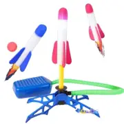 AIR ROCKET FOOT PUMP LAUNCHER Outdoor Kids Toy Pressed Stomp Soaring Pedal New