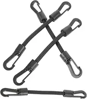 SHINEOFI 4Pcs Elastic Hook Straps Durable Multi Function Tie Down Straps for Outdoor Camping Secure Tent Fastening Emergency Rope Sturdy Pom Material Reliable Outdoor Supply