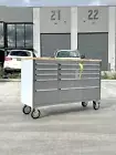 Tool Trolley with 10 Drawers 56” Stainless Steel Garage Storage Workbench