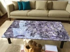 36"x24" Purple Amethyst Stone Center Dining Table Handmade Crystal Furniture Dec