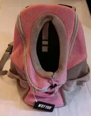 WOYYHO, New, Pet Dog Carrier Backpack Travel Carrier Front Pack Medium Pink