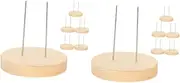 Mobestech 2sets Doll Holder Base Felt Doll Display Rack Crochet Stand Stable Support Ideal for Displaying 6pcs*2