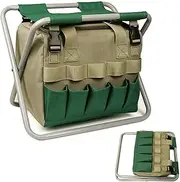 ZHZXBDGQ Folding Garden Stool, Lawn Belt Tool Bag for Planting Garden Flowers, Folding Weeding Seat for Men, Women, Gardener