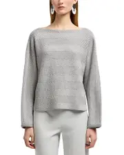 Emporio Armani Boat Neck Chevron Knit Sweater