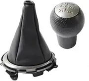 XEBRAD 5 Speed Car Shift Knob Gaitor Cover, for Jazz, 2009-2015 Manual Gear Lever Boot Case Collar Gear Shift Boot Cover(Black 2pcs)